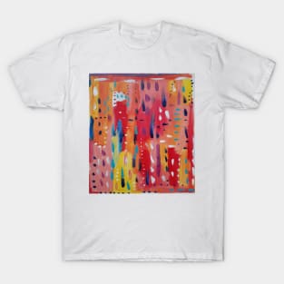 Bold Abstract in Red, Orange, and Yellow T-Shirt